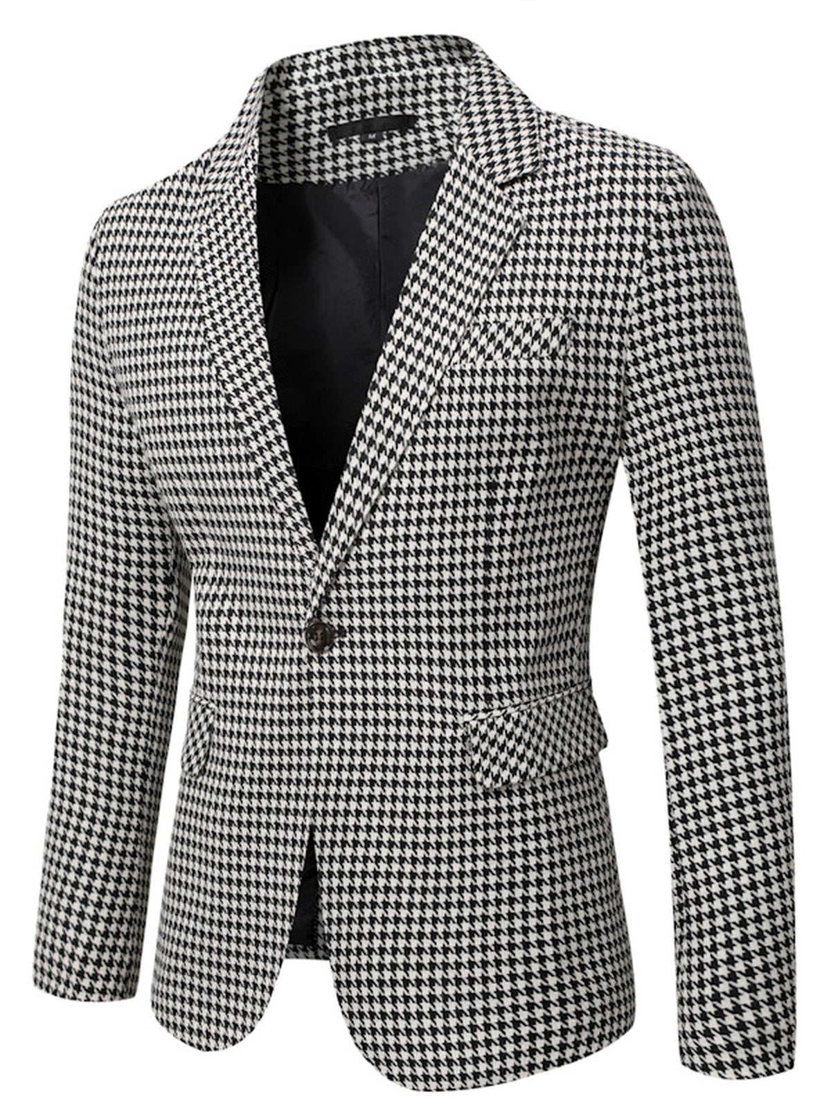 Men's Lapel Collar Slim Fit Long Sleeve Blazer for Everyday Smart-Casual Wear in Gray - product view
