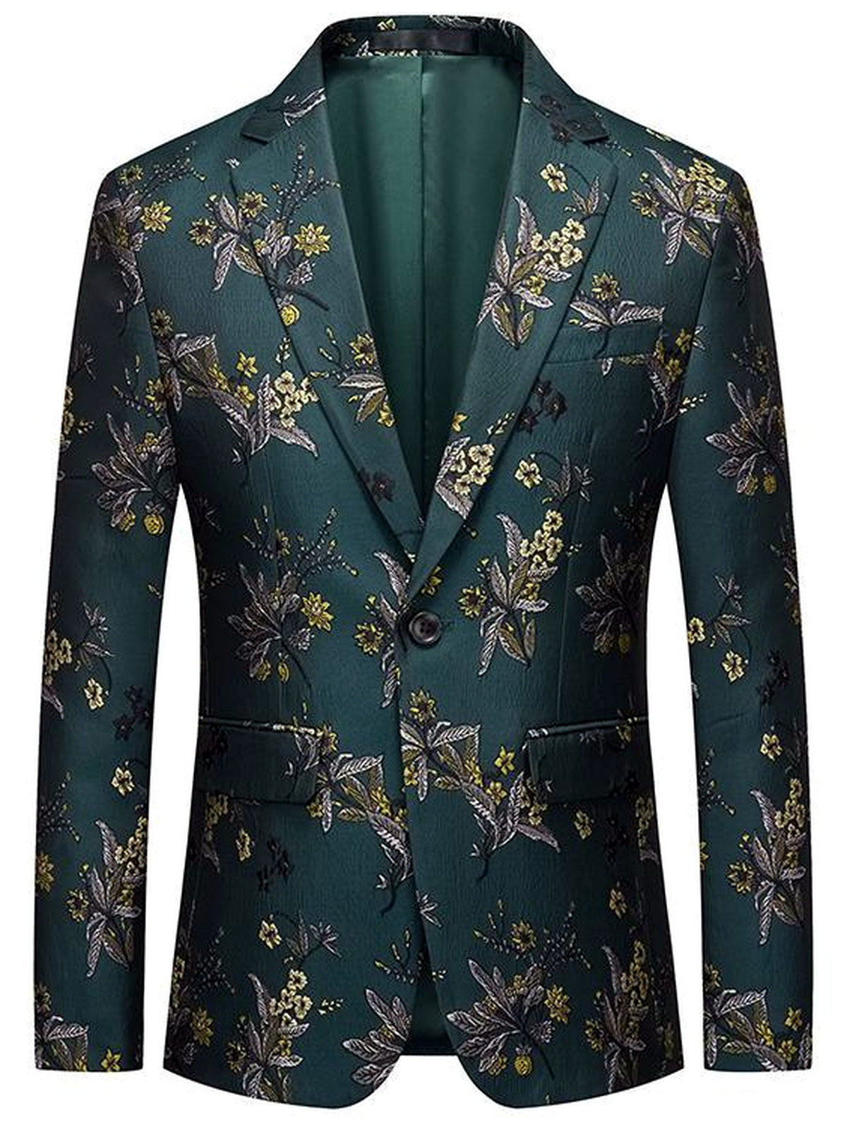 Men's Jacquard Blazer Suit Jacket One Button Party Banquet Formal Outfit in Multicolor - product view