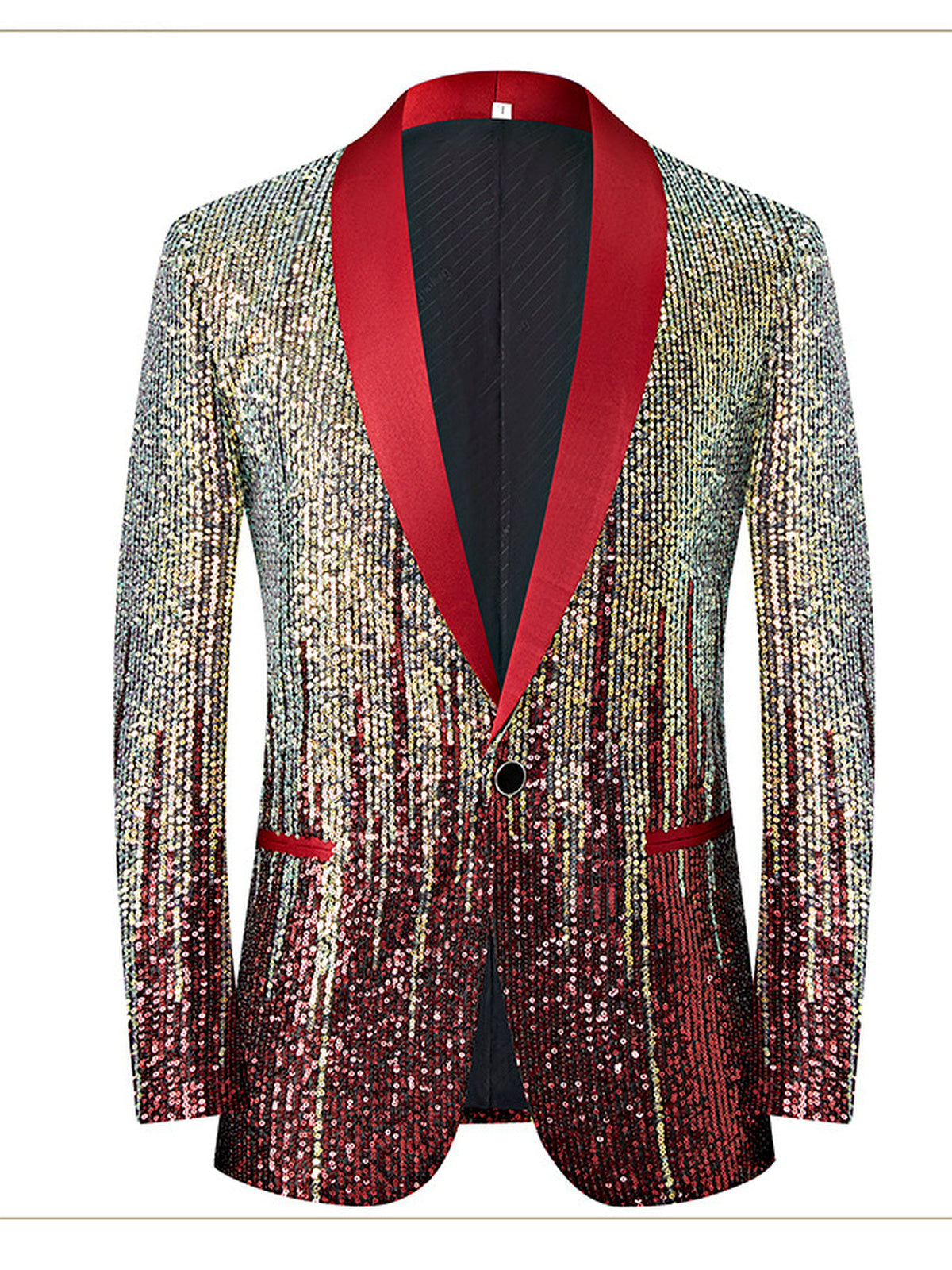 Men's Slim Fit Blazer for Everyday Smart-Casual Wear in Burgundy - product view