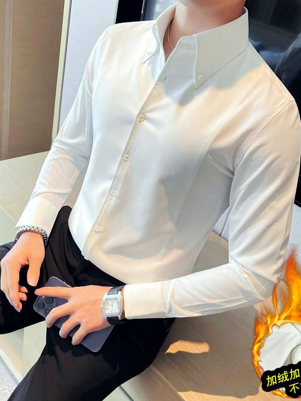 Casual Short Sleeve Shirt in White - product view