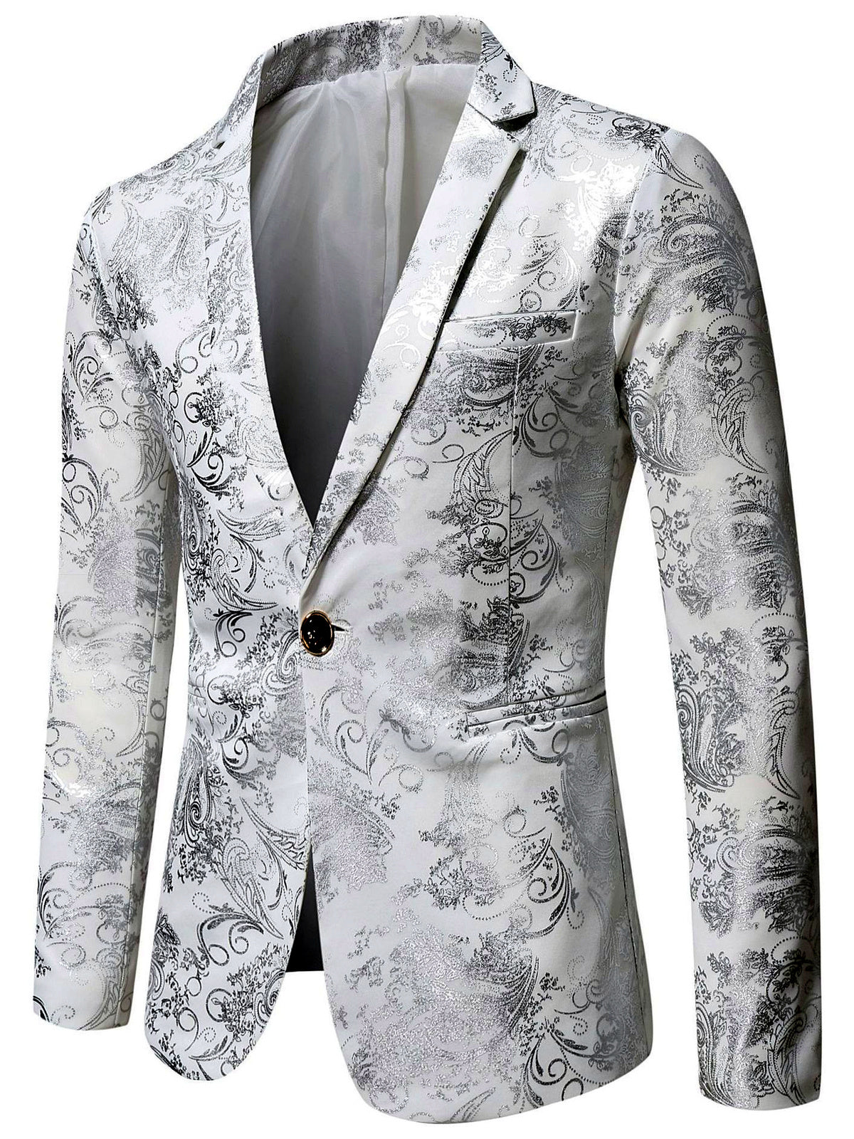 Men's Lightweight Business Blazer and Pants Set Casual Suit Outfit in White - product view