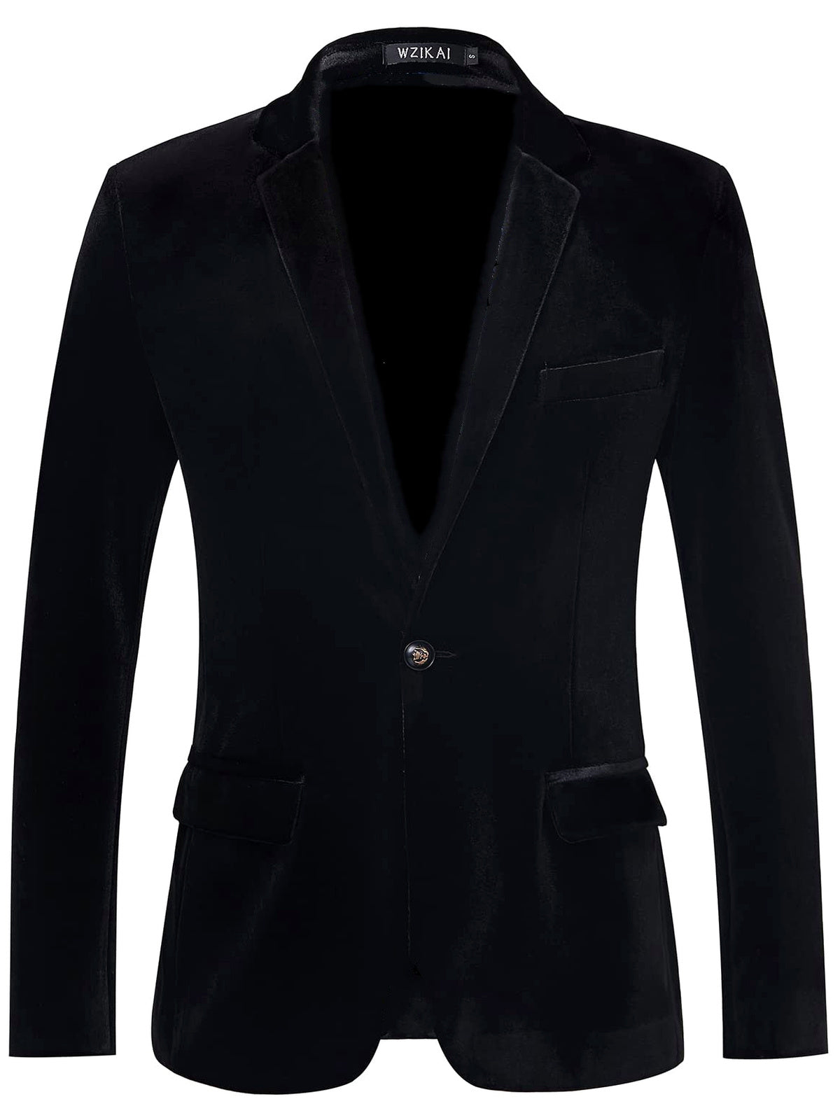 Men's Slim Fit Lightweight Long Sleeve Blazer for Everyday Smart-Casual Wear in Black - product view