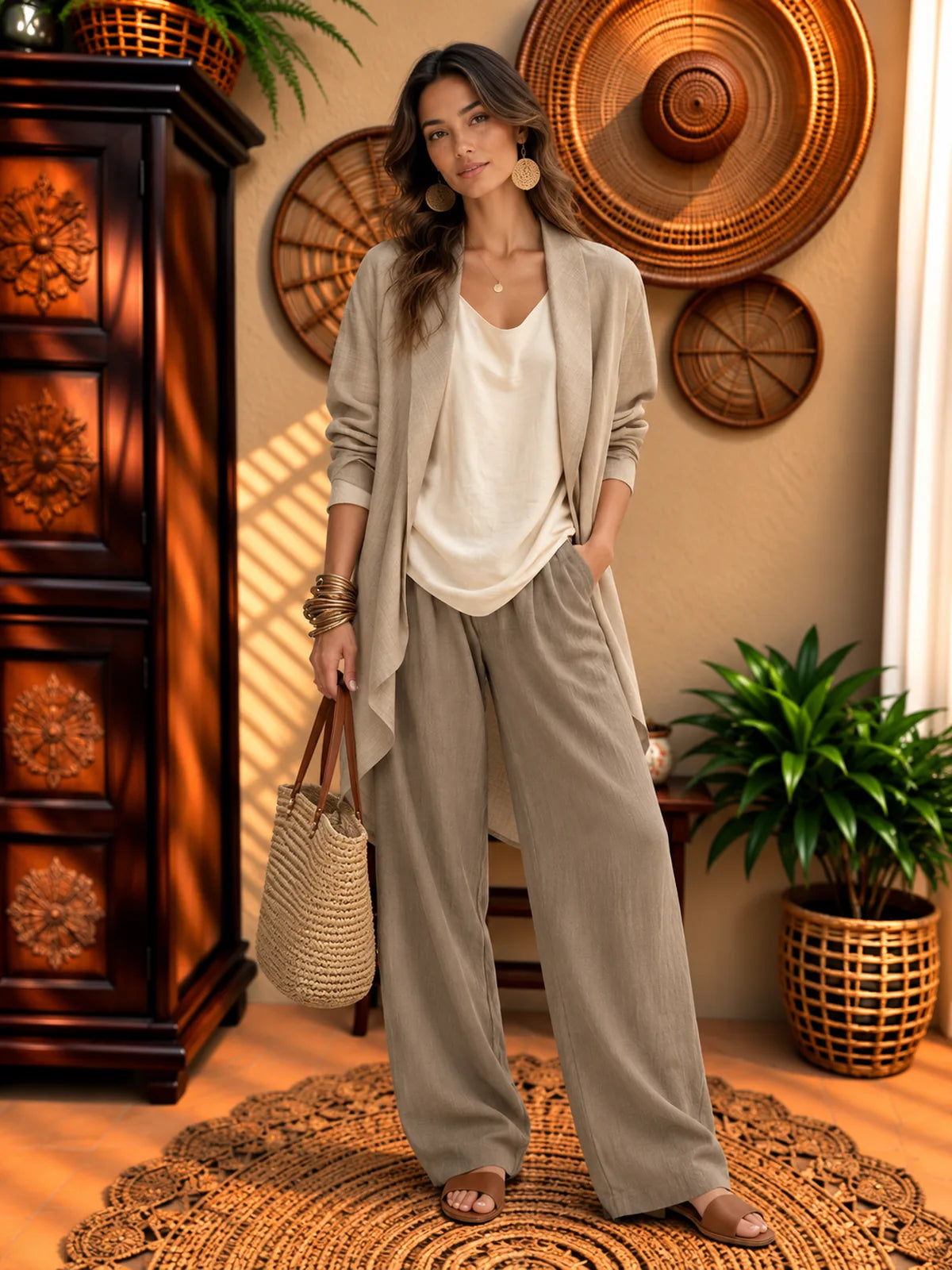 Women's Blazer and Wide-Leg Pants Two-Piece Set - product view 1
