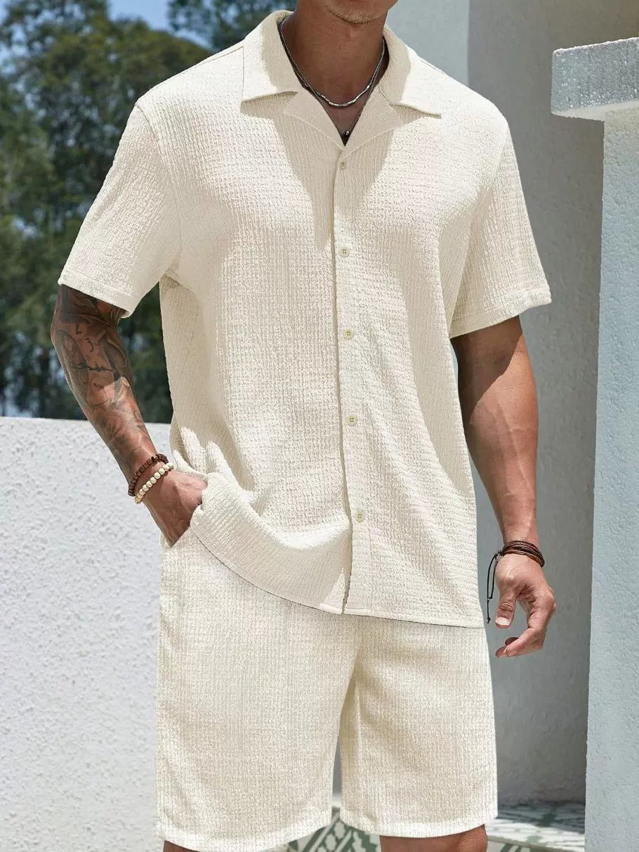 Men's Linen Blend Summer Shirt and Pants Set product image
