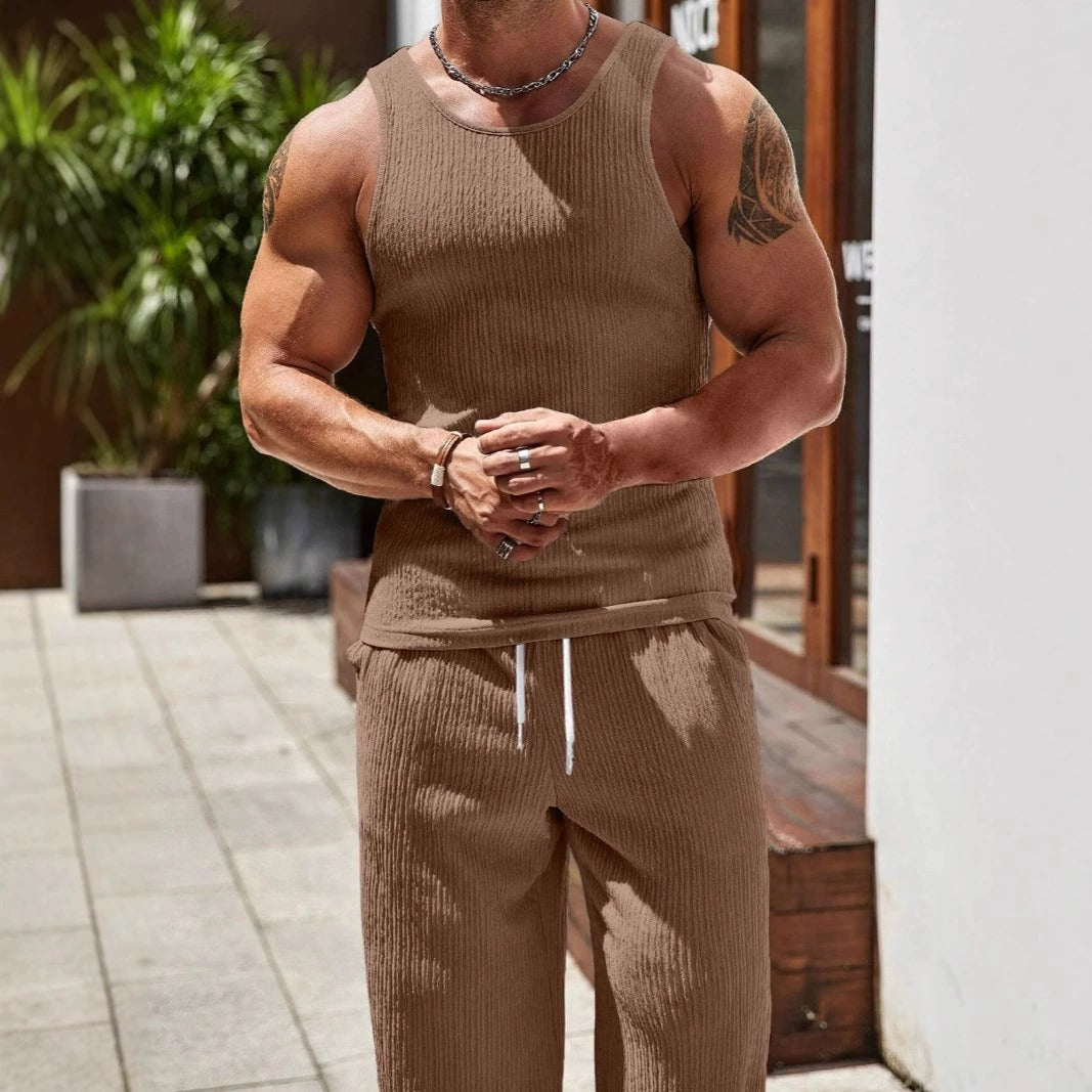 Men's Sleeveless Linen Vest Shirt Lightweight Casual Summer Top product image