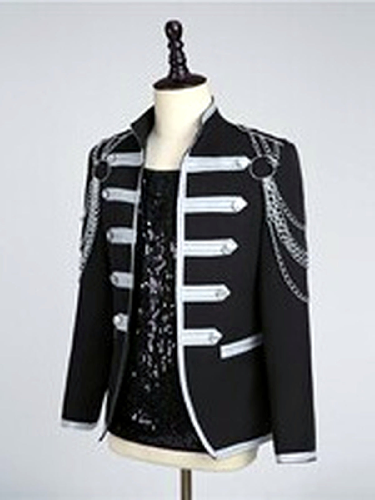 Men's Stand Collar Slim Fit Long Sleeve Blazer for Everyday Smart-Casual Wear - product detail view 1