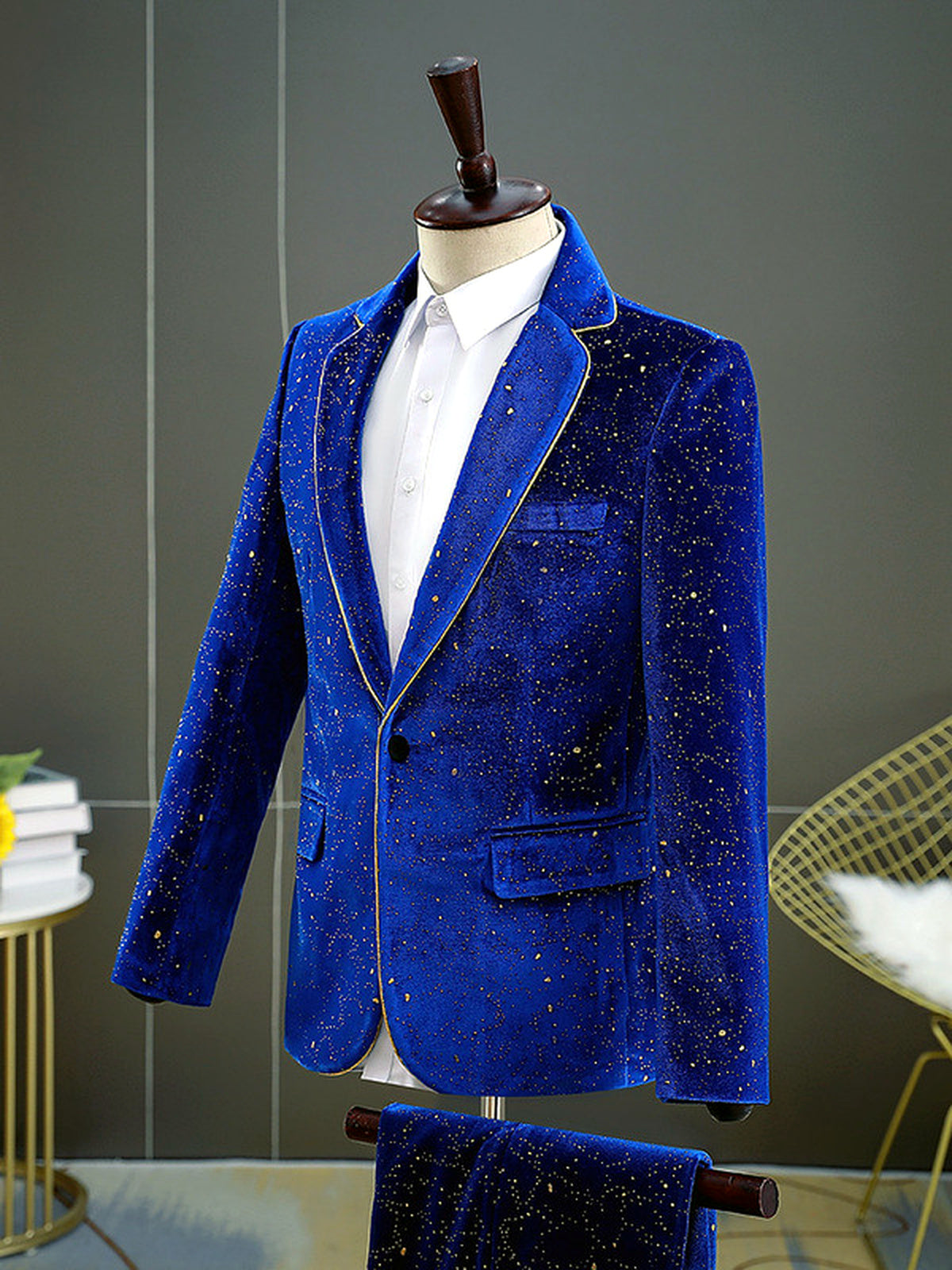Men's Straight Fit Blazer for Everyday Smart-Casual Wear in +【Blue 】 - product view