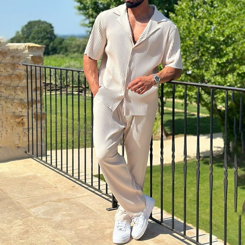 Men's Linen Blend Summer Shirt and Pants Set product image