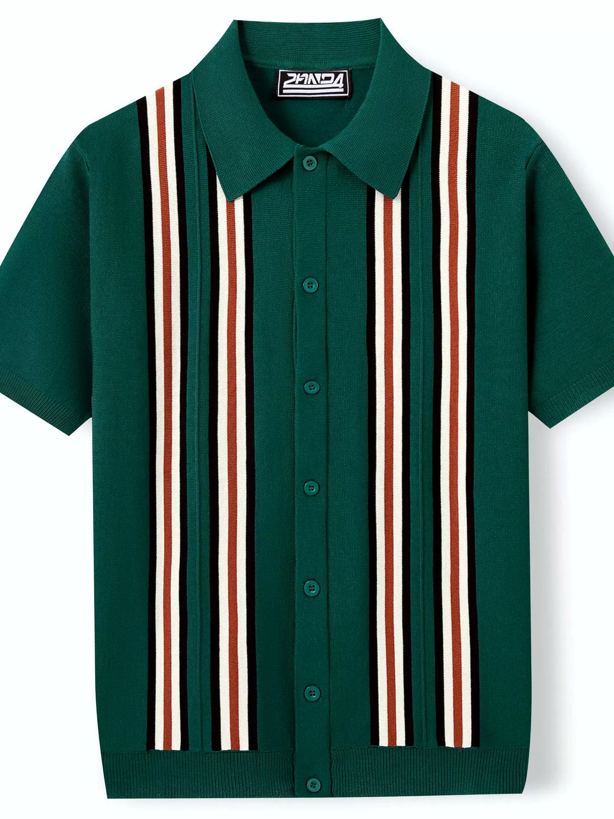 Men's Jacquard Knit Short Sleeve Polo Shirt Business Casual Summer Top - product detail view 1