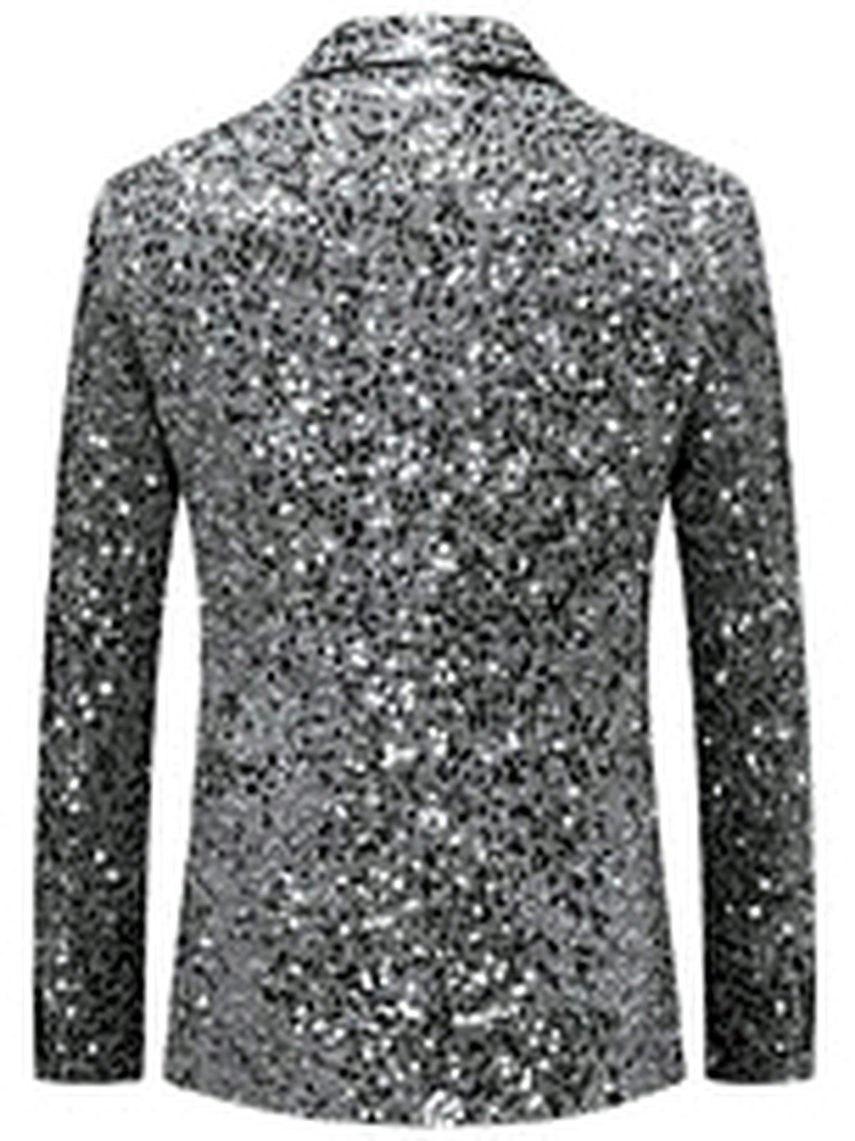 Men's Sequin Solid Color Slim Fit Long Sleeve Blazer for Everyday Smart-Casual Wear - product detail view 1