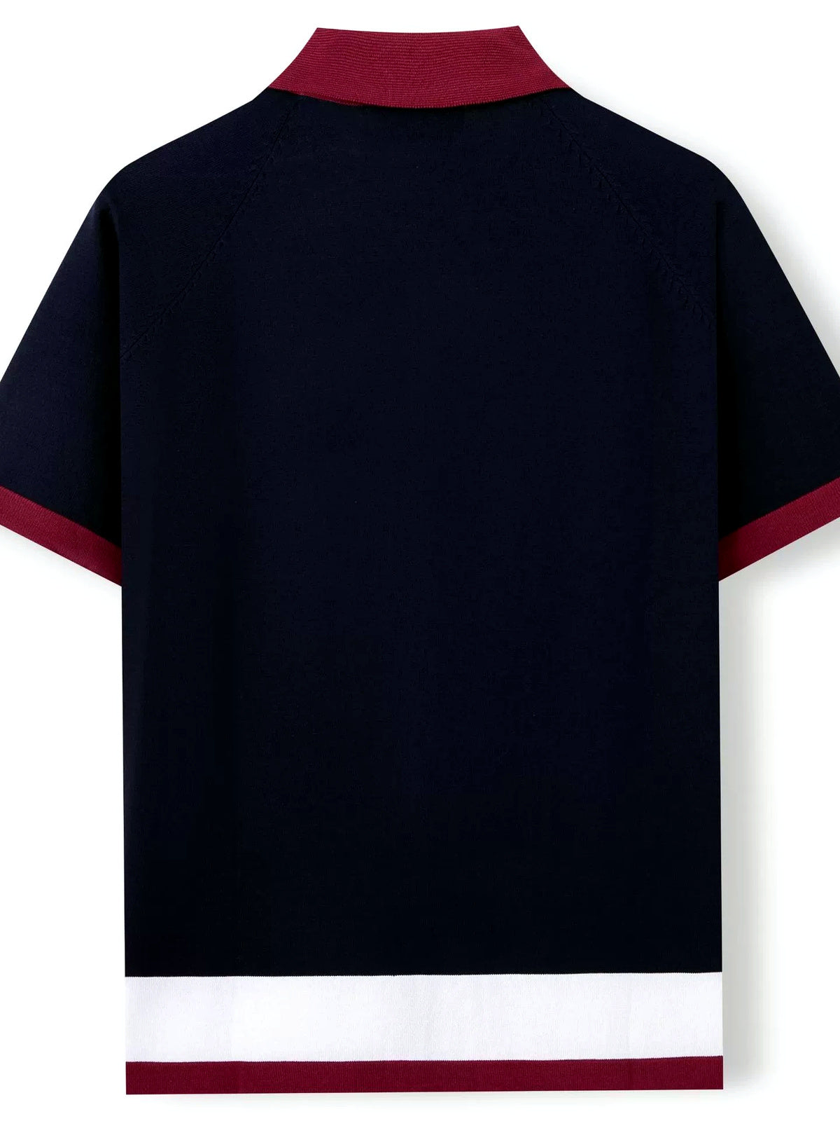 Men's Jacquard Knit Short Sleeve Polo Shirt Business Casual Summer Top - product detail view 2