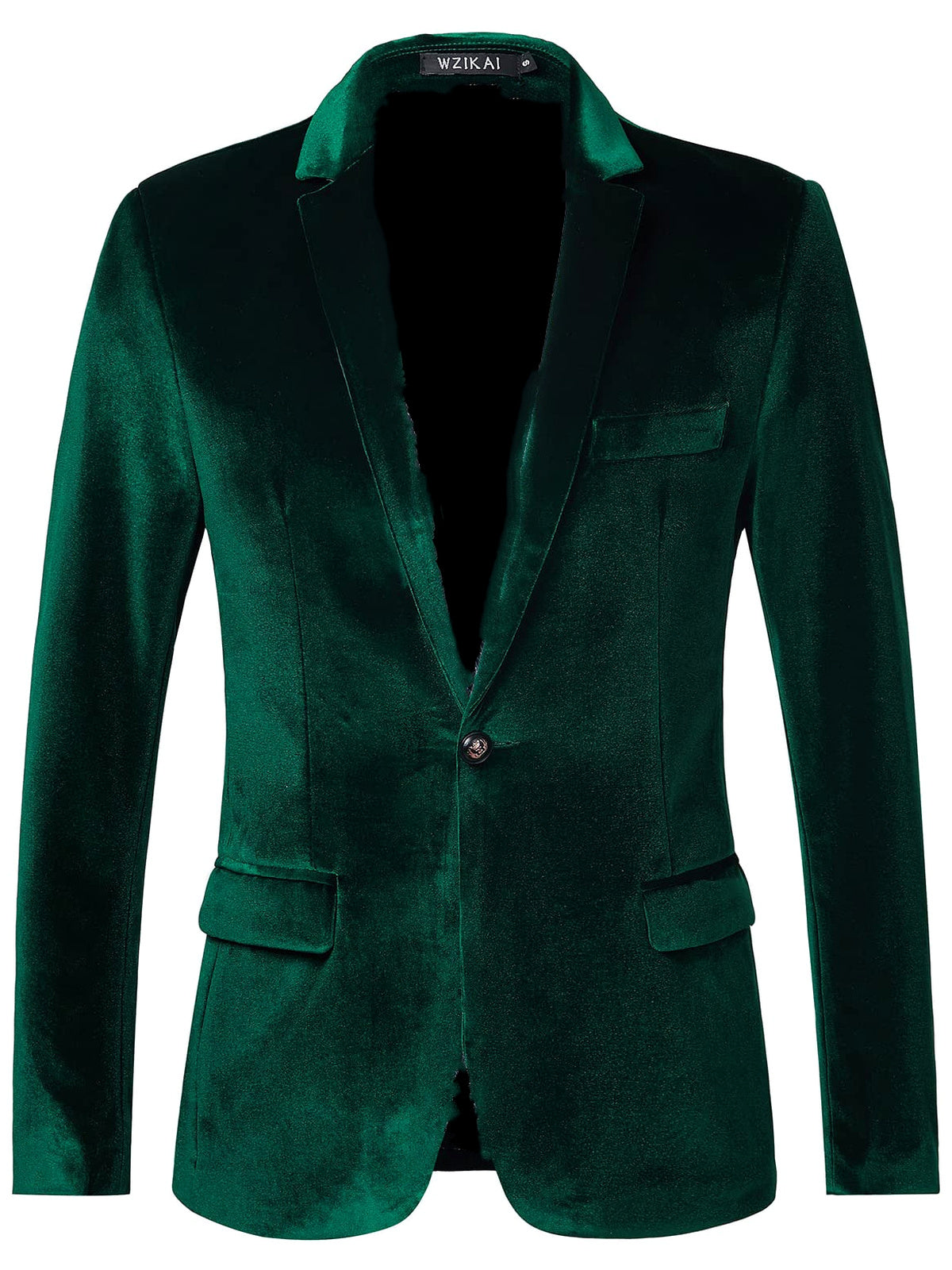 Men's Slim Fit Lightweight Long Sleeve Blazer for Everyday Smart-Casual Wear in Green - product view