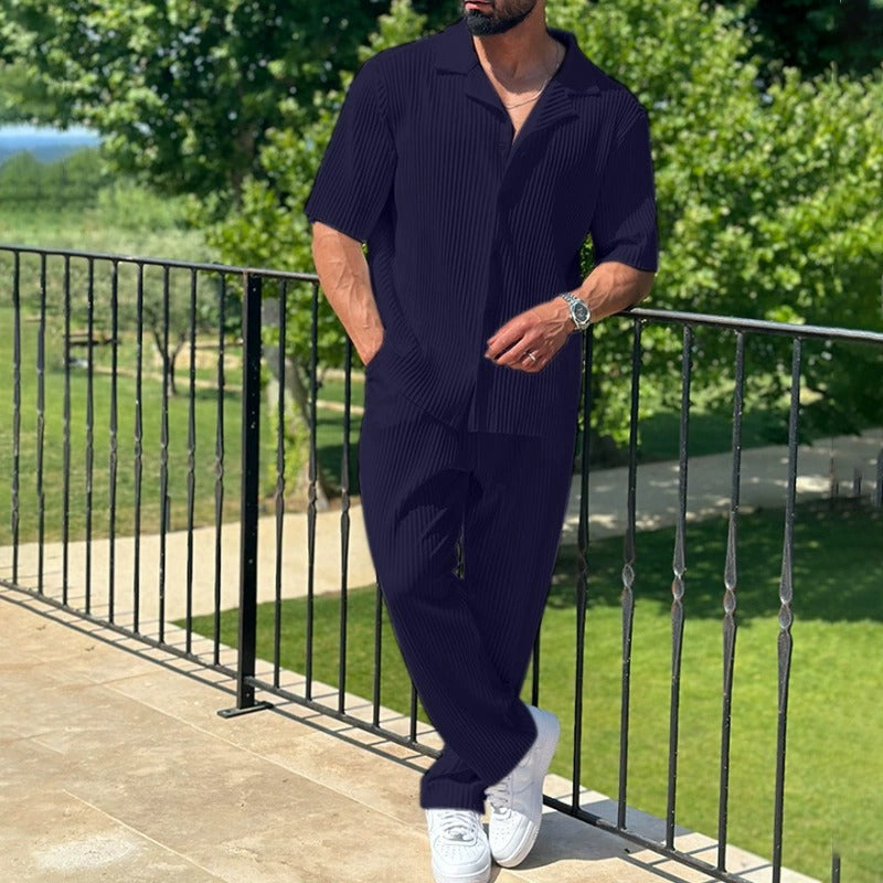 Men's Linen Blend Summer Shirt and Pants Set product image