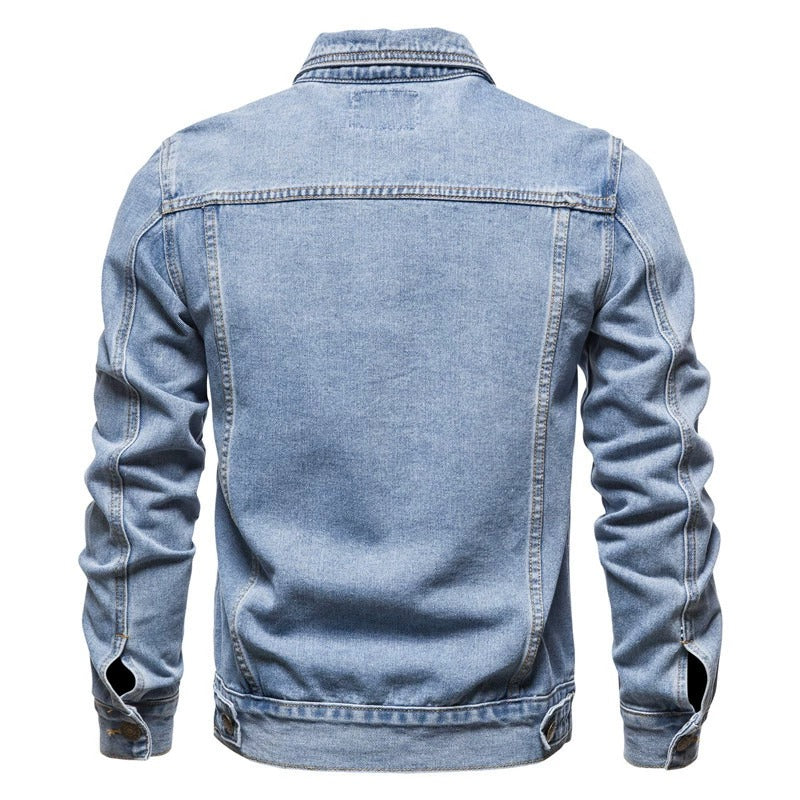 Men's Denim Jacket Slim Fit Casual Cotton Jean Jacket Streetwear Outerwear product image