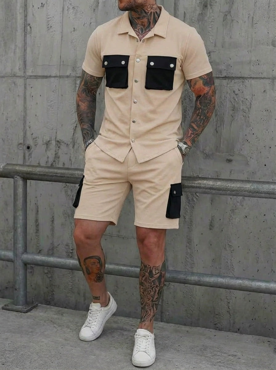Men's Lyocell Cotton Casual Bermuda Shorts Elastic Waist Summer Shorts product image