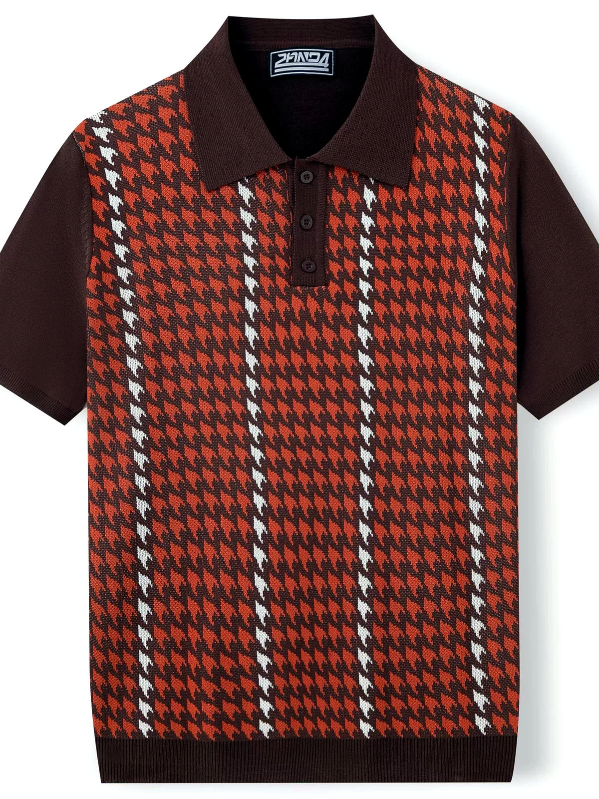 Men's Jacquard Knit Short Sleeve Polo Shirt Business Casual Summer Top - product detail view 1