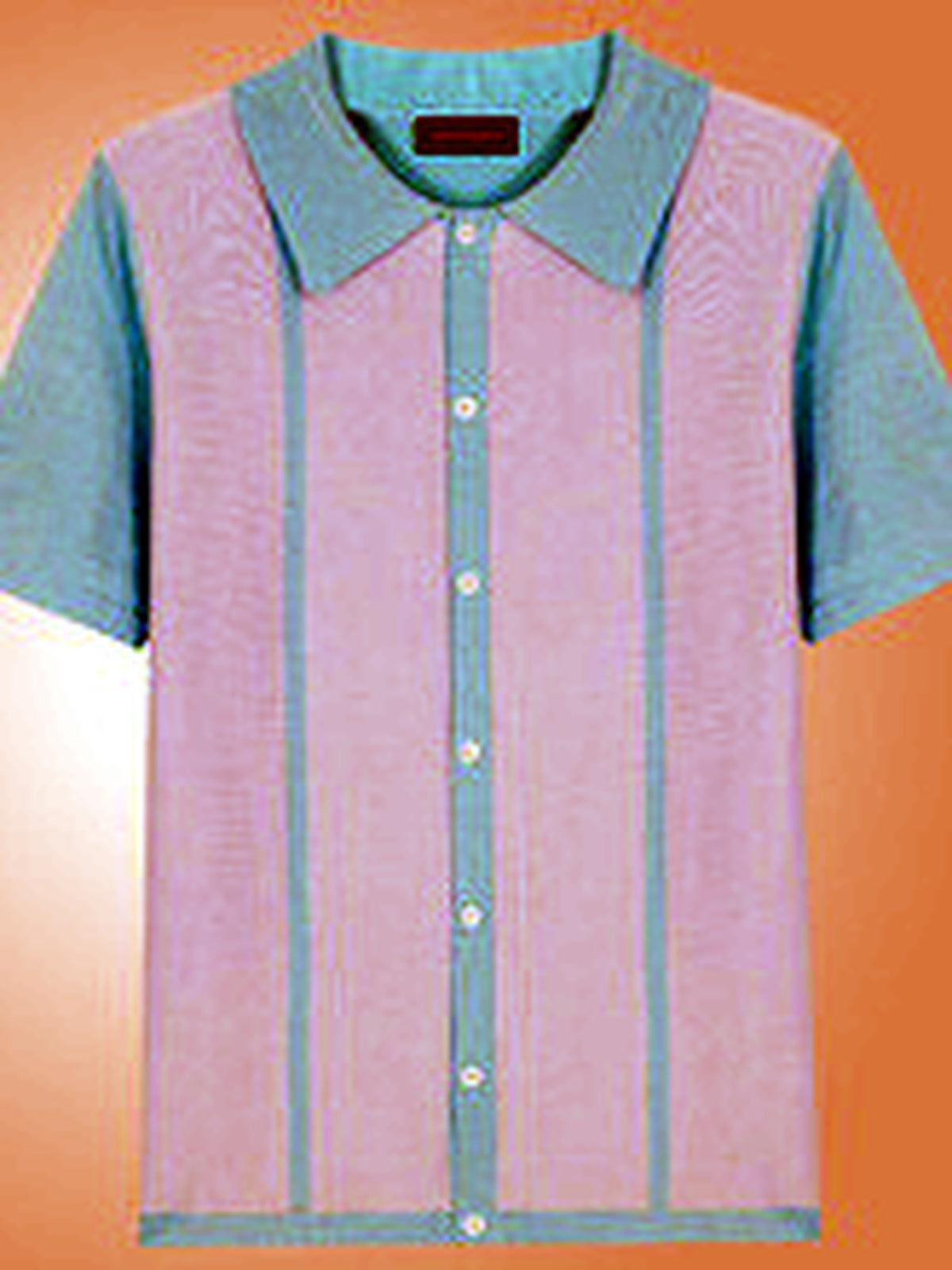 Men's Striped Jacquard Knit Short Sleeve Polo Shirt Business Casual Summer Top - product detail view 1