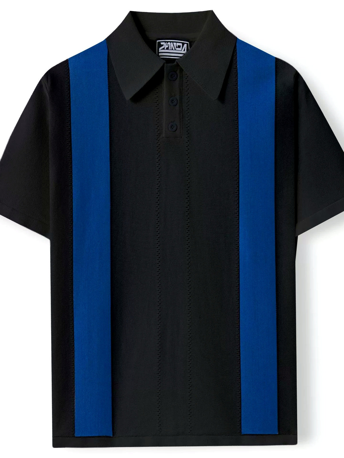 Men's Jacquard Knit Short Sleeve Polo Shirt Business Casual Summer Top - product detail view 2