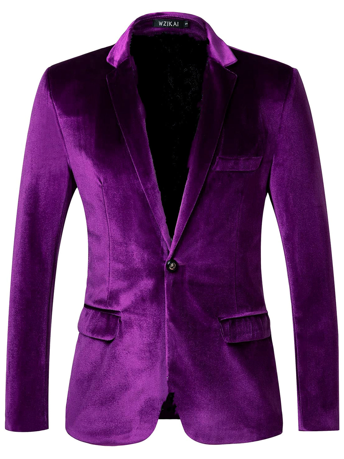 Men's Slim Fit Lightweight Long Sleeve Blazer for Everyday Smart-Casual Wear in Purple - product view