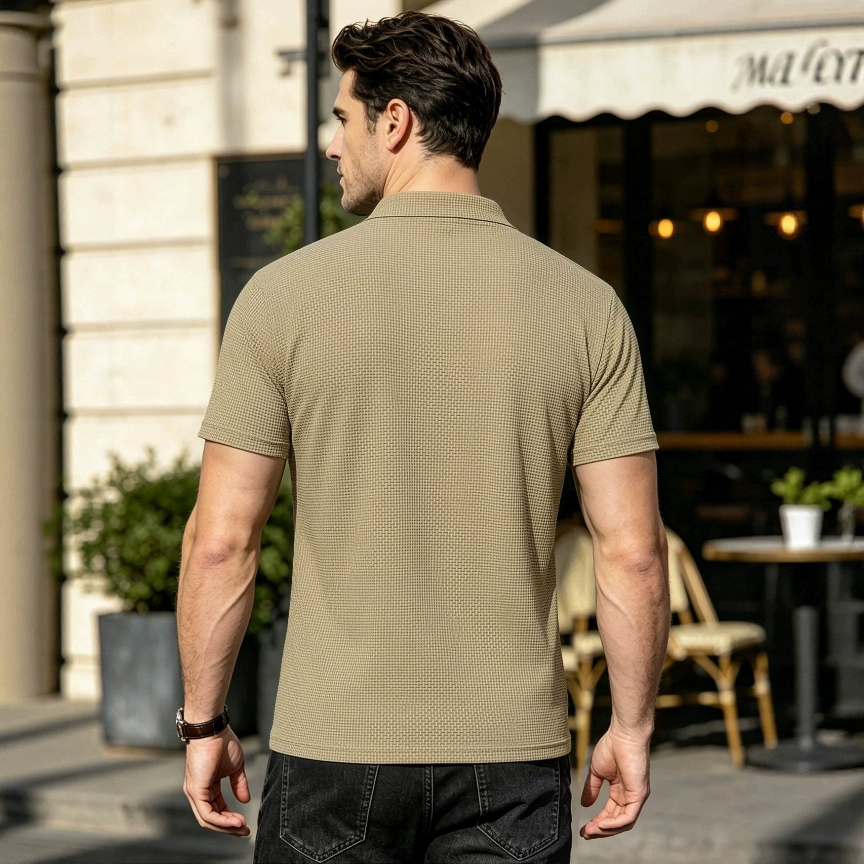 Men's Quick-Dry Henley Short Sleeve T-Shirt product image