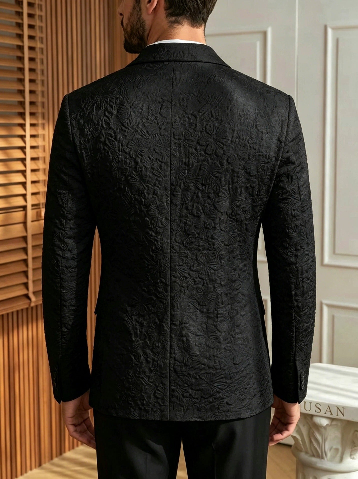 Men's Jacquard Blazer Suit Jacket One Button Party Banquet Formal Outfit product image
