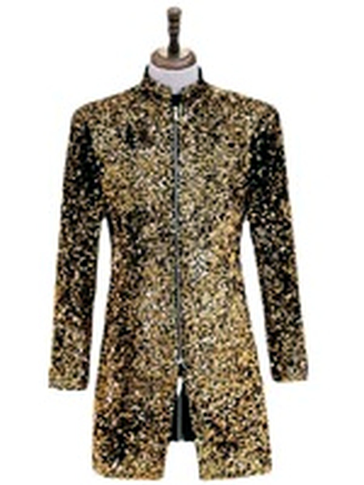 Men's Jacquard Blazer Suit Jacket One Button Party Banquet Formal Outfit - product detail view 4