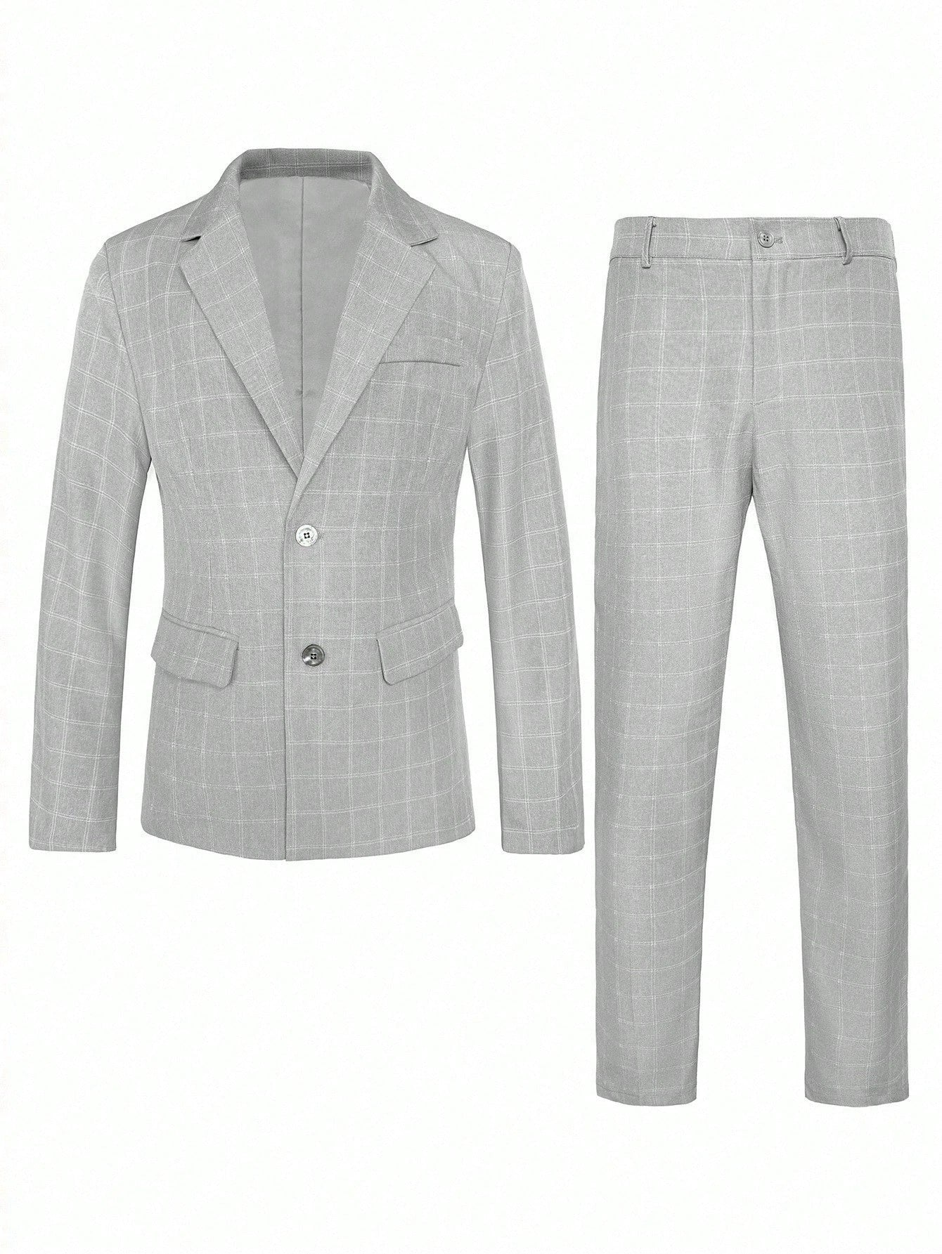 Men's Lightweight Business Blazer and Pants Set Casual Summer Suit Outfit product image