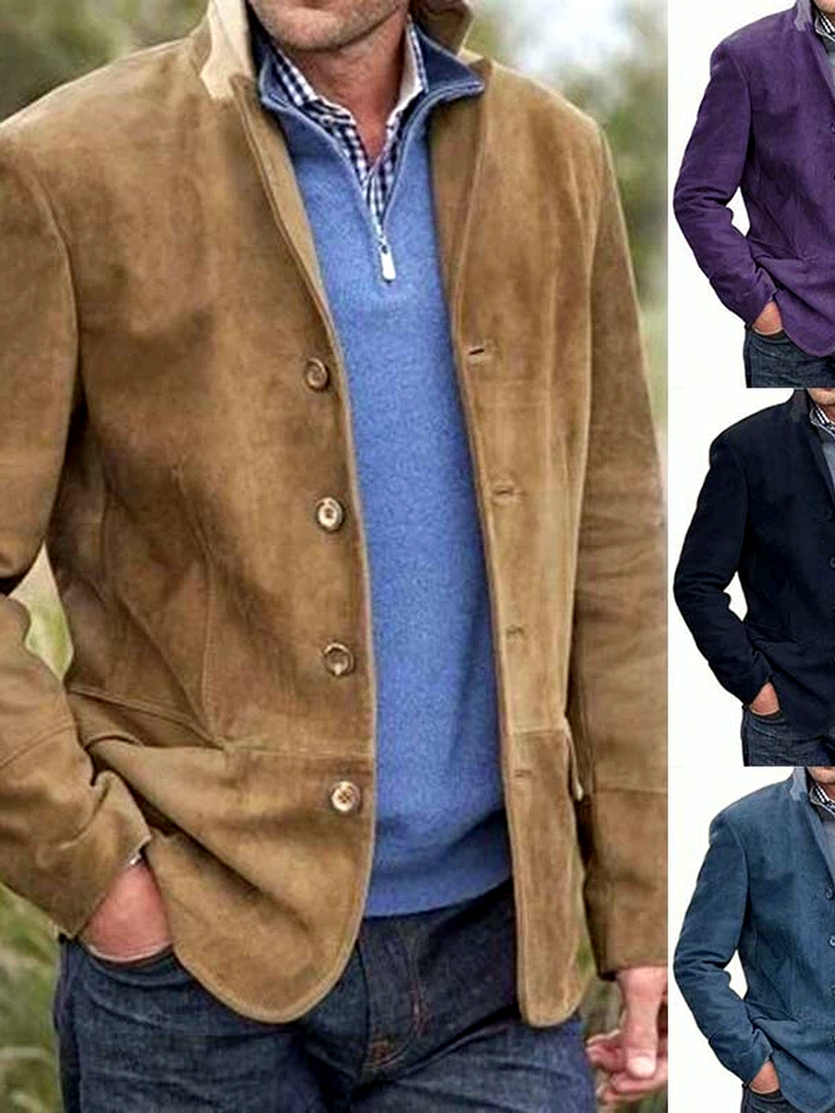 Men's Lapel Collar Woven Long Sleeve Shirt Casual Winter - product detail view 1