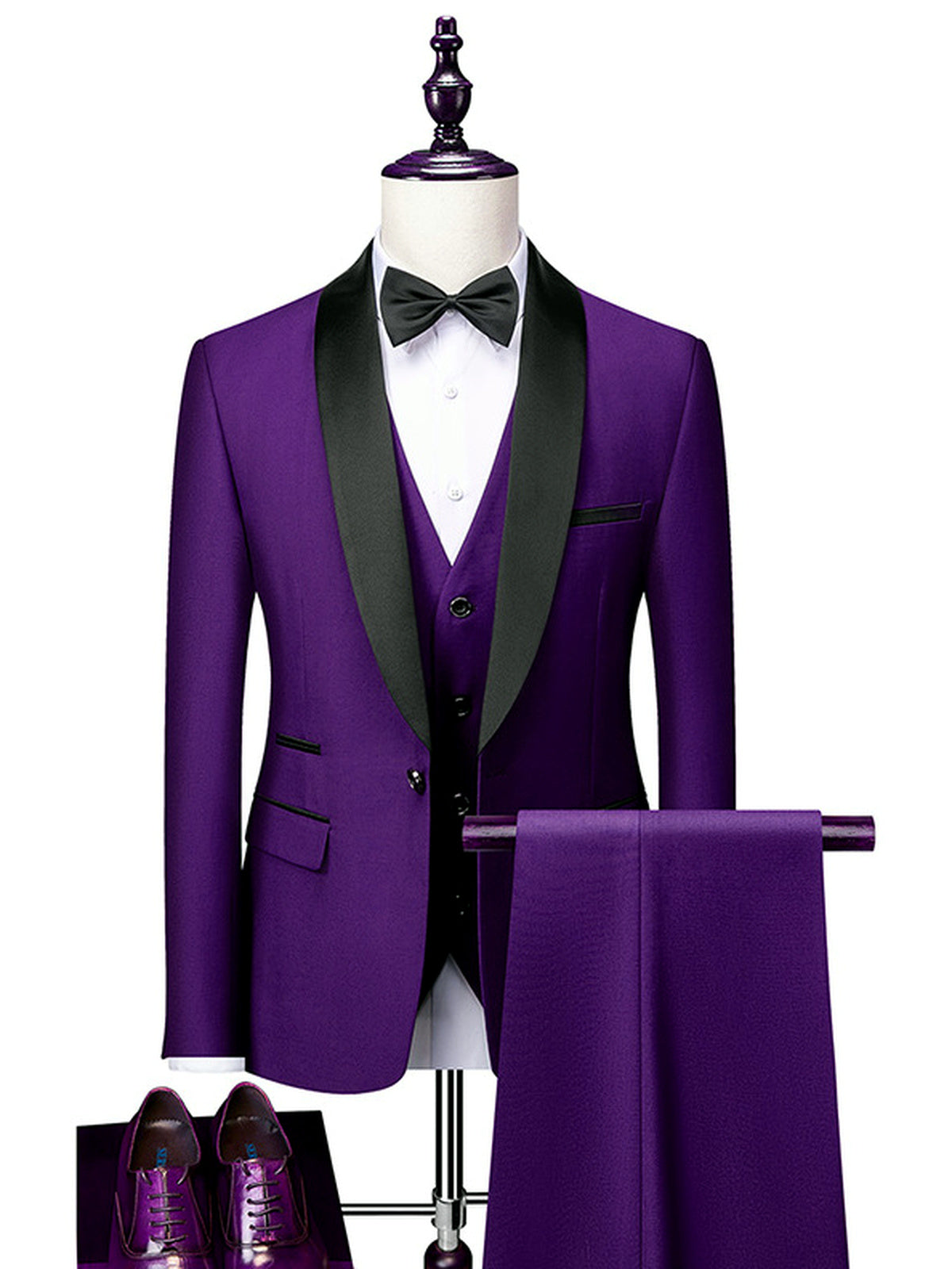 Men's Lightweight Business Blazer and Pants Set Casual Suit Outfit in Navy - product view