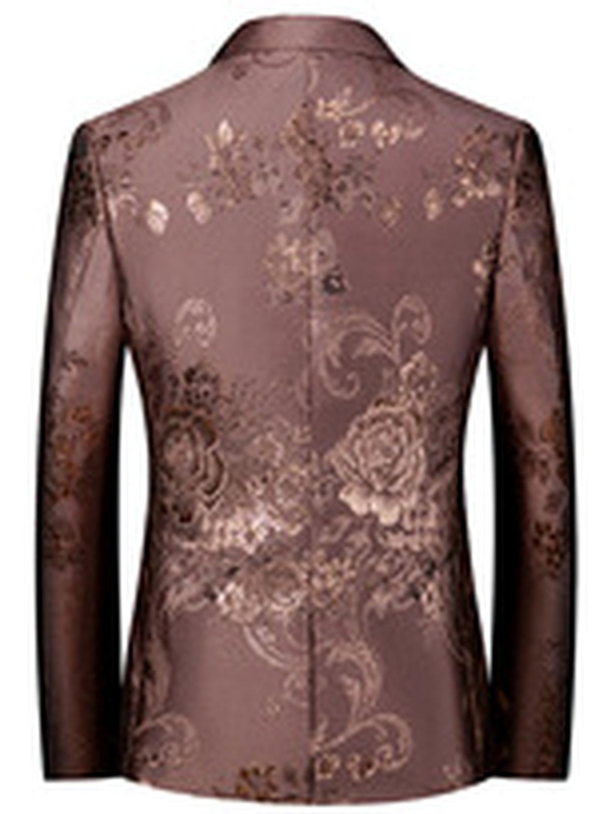 Men's Jacquard Blazer Suit Jacket One Button Party Banquet Formal Outfit - product detail view 4