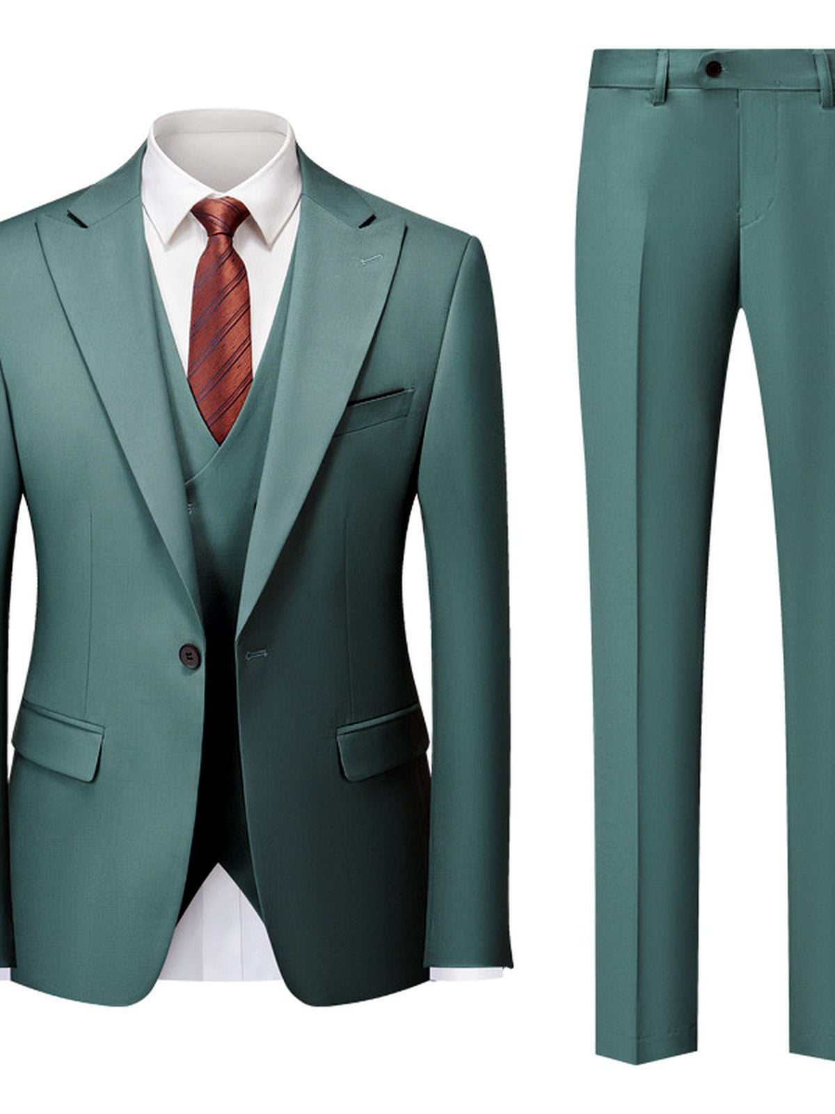 Men's Lightweight Business Blazer and Pants Set Casual Suit Outfit in Gray - product view