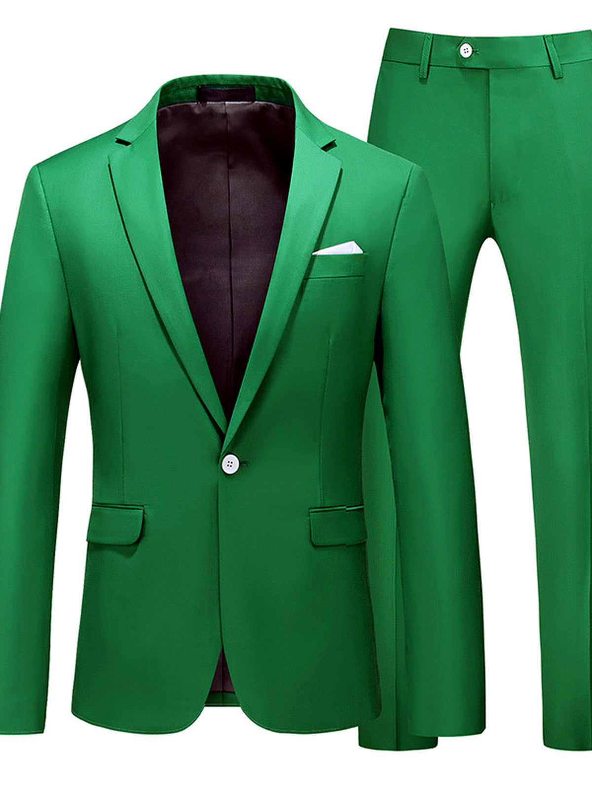 Men's Lightweight Business Blazer and Pants Set Casual Suit Outfit in Green - product view