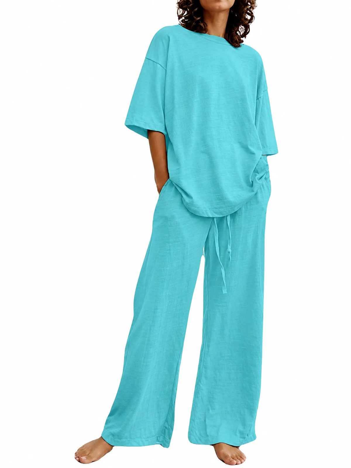 Women's Top and Wide-Leg Pants Two-Piece Set - product detail view 1