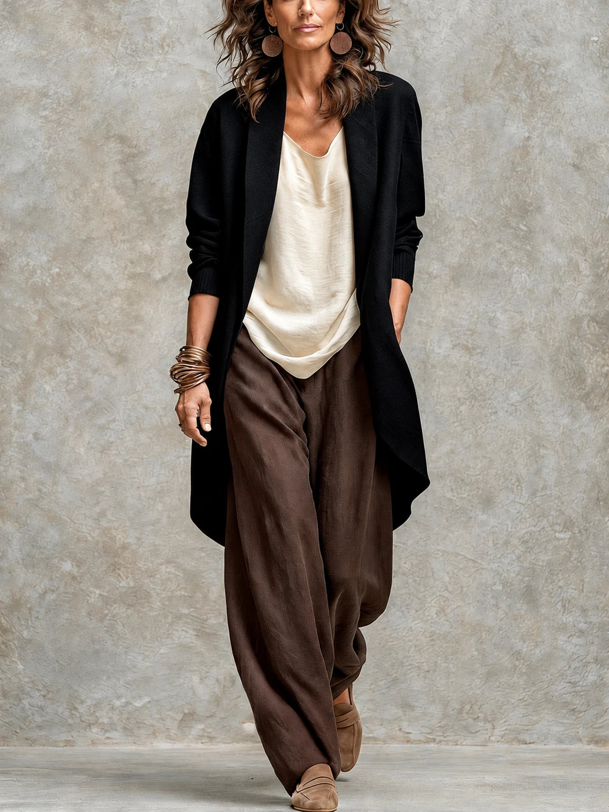 Women's Blazer and Wide-Leg Pants Two-Piece Set - product view 9