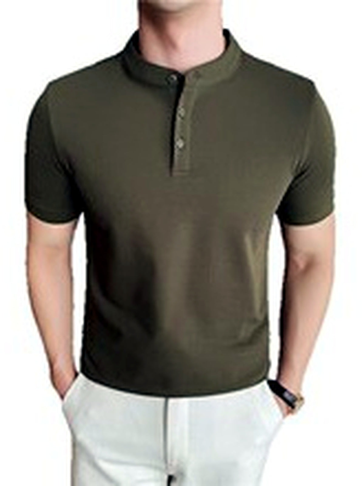 Men's Quick-Dry Henley Short Sleeve T-Shirt - product detail view 4