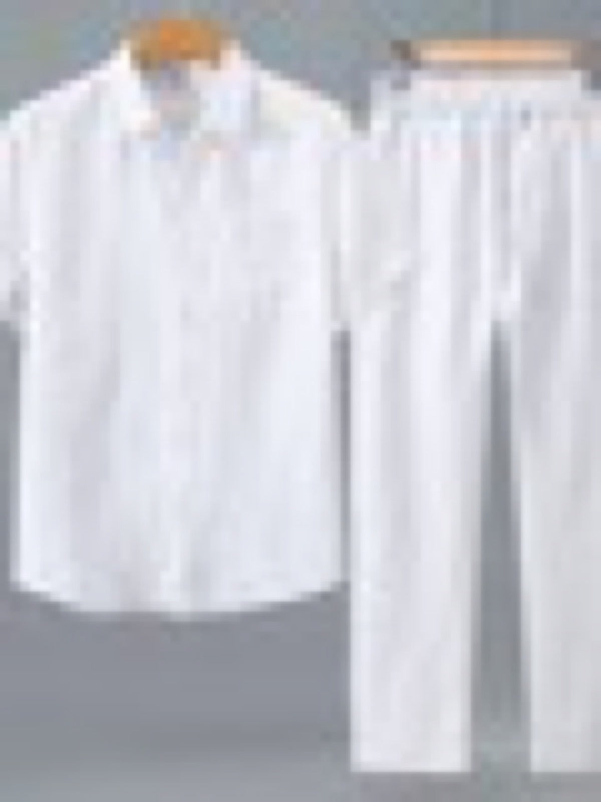 Men's Linen Blend Summer Shirt and Pants Set Lightweight Casual Beach Outfit product image