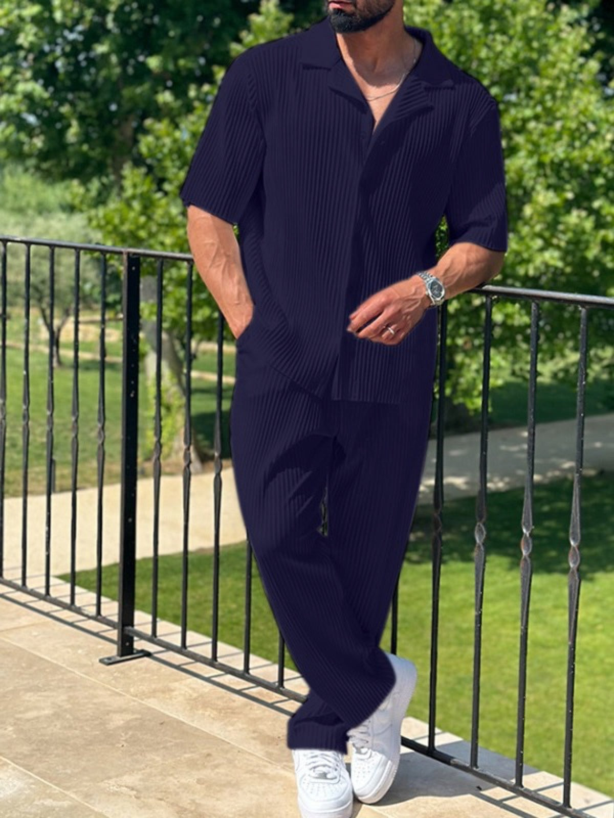 Men's Linen Blend Summer Shirt and Pants Set product image
