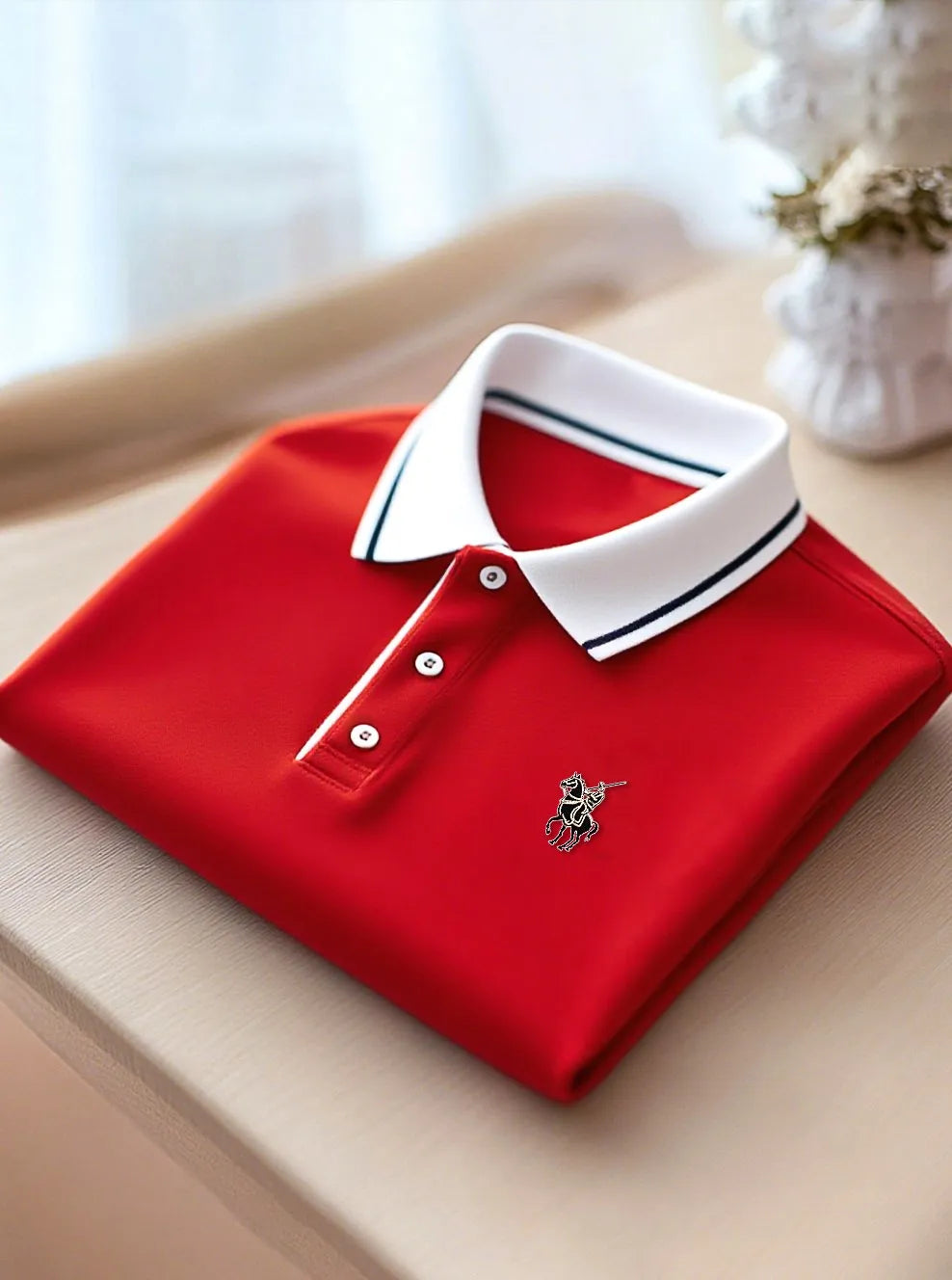 Men's Business Casual Button Short Sleeve Polo Shirt