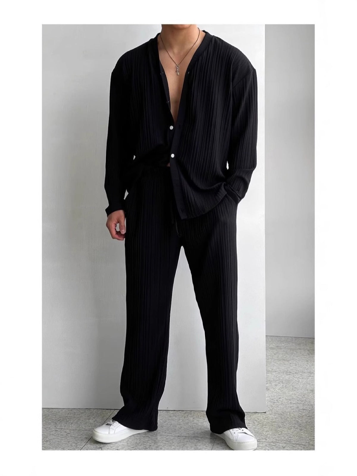 Men's Linen Blend Summer Shirt and Pants Set product image