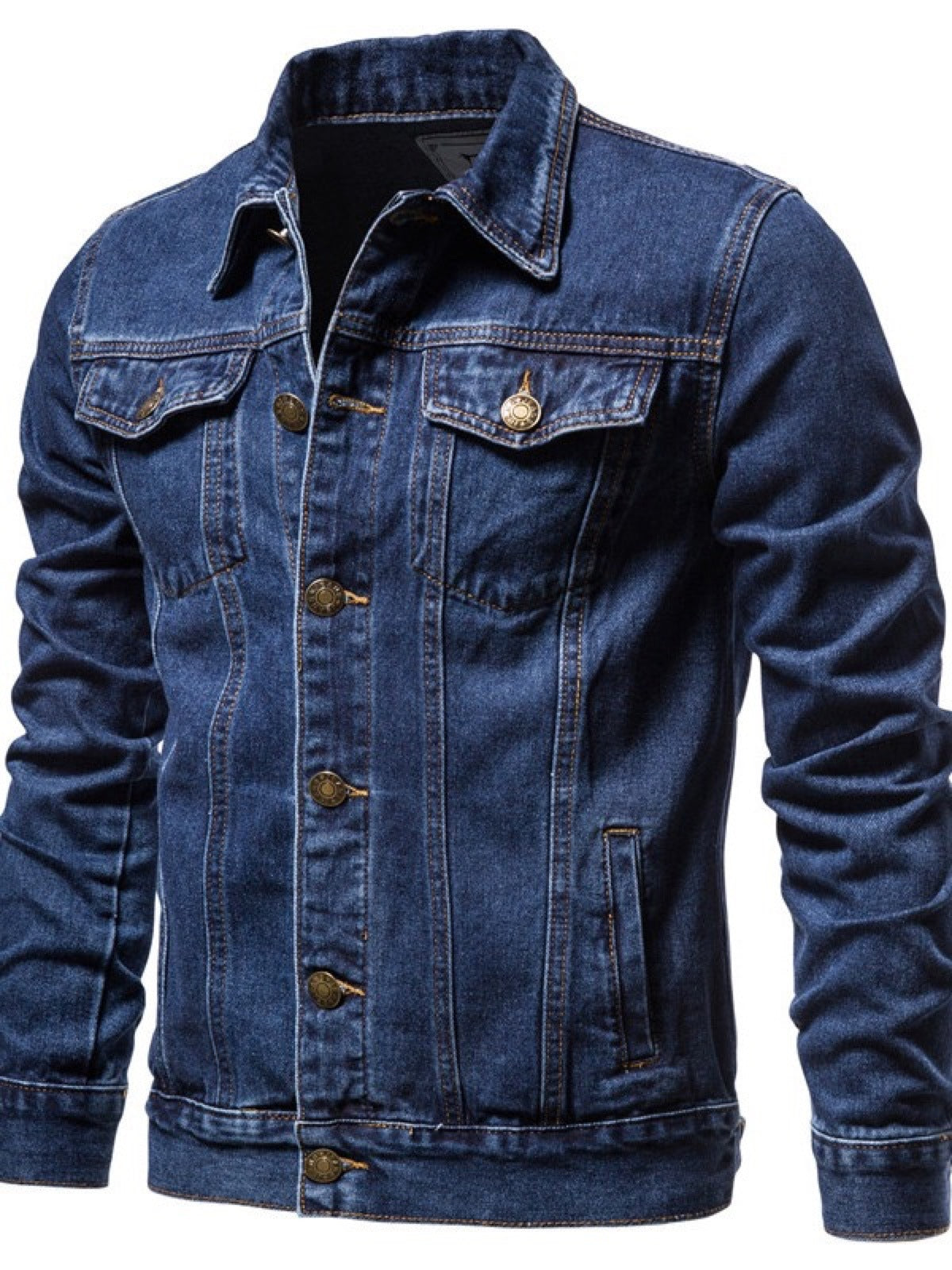 Men's Denim Jacket Slim Fit Casual Cotton Jean Jacket Streetwear Outerwear product image