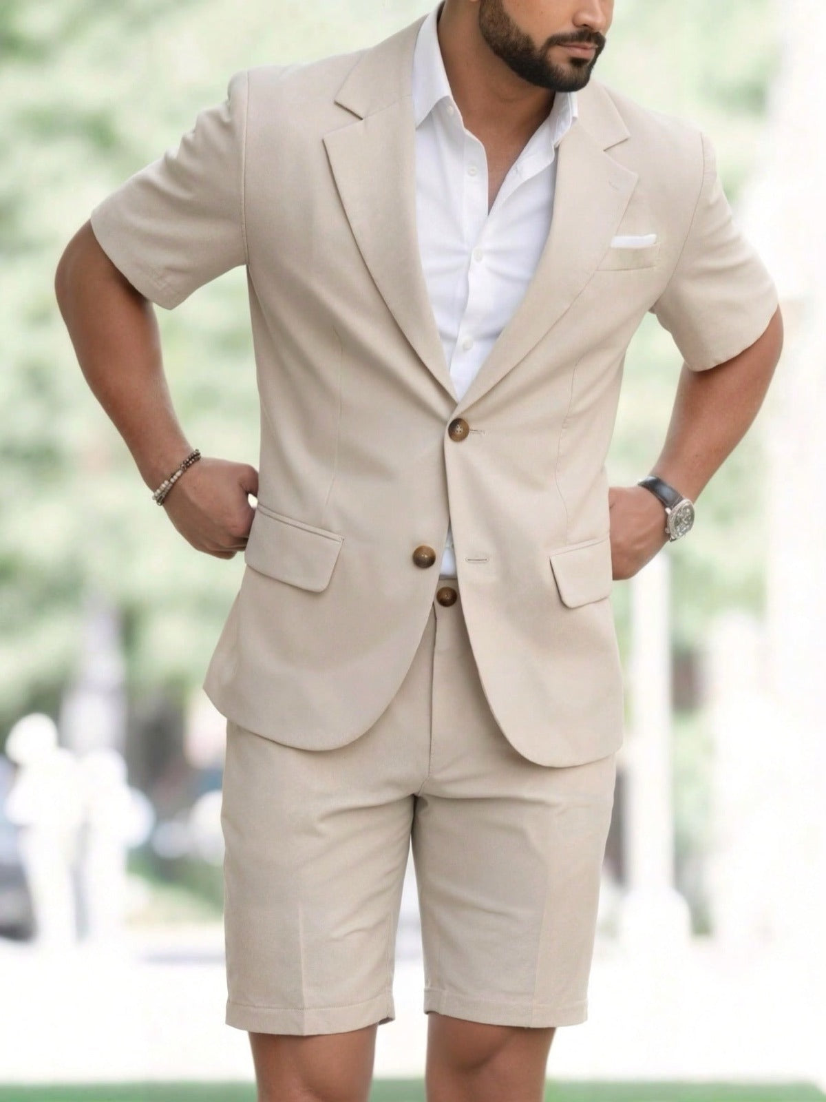 Men's Lightweight Business Blazer and Pants Set Casual Summer Suit Outfit product image
