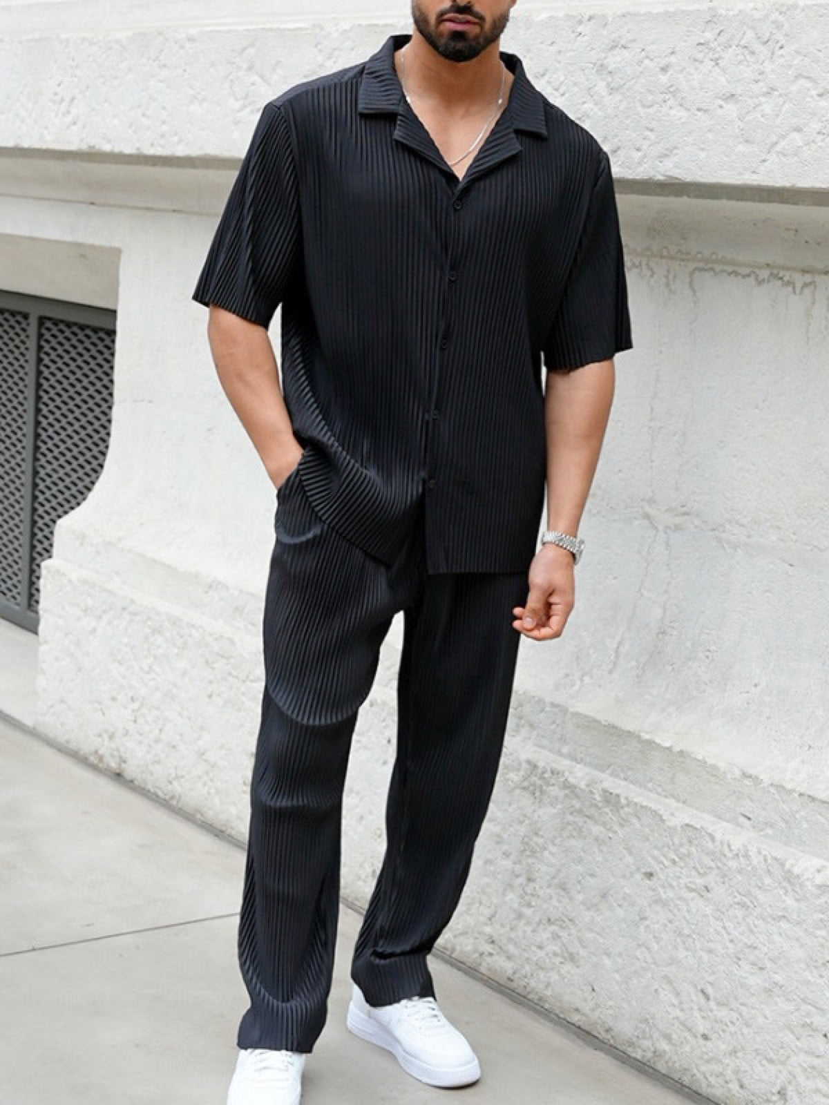 Men's Linen Blend Summer Shirt and Pants Set product image