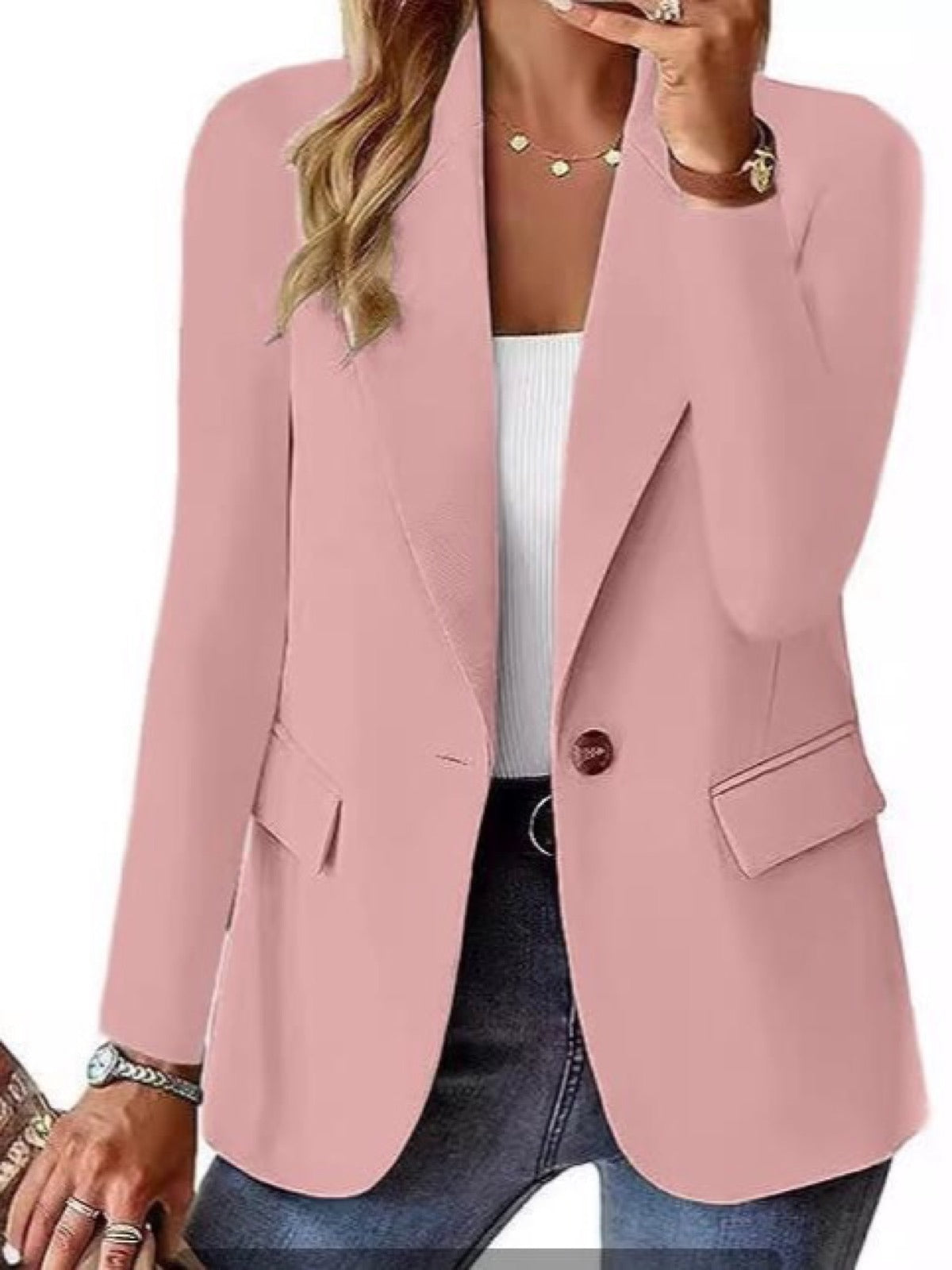 Women's Long Sleeve Open Front Blazer Cardigan Solid Color Casual Jacket product image