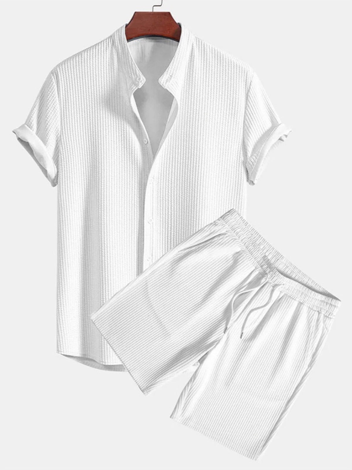 Men's Lyocell Cotton Casual Bermuda Shorts Elastic Waist Summer Shorts product image
