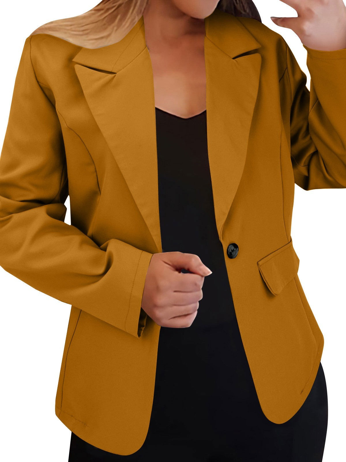 Women's Long Sleeve Open Front Blazer Cardigan Solid Color Casual Jacket product image