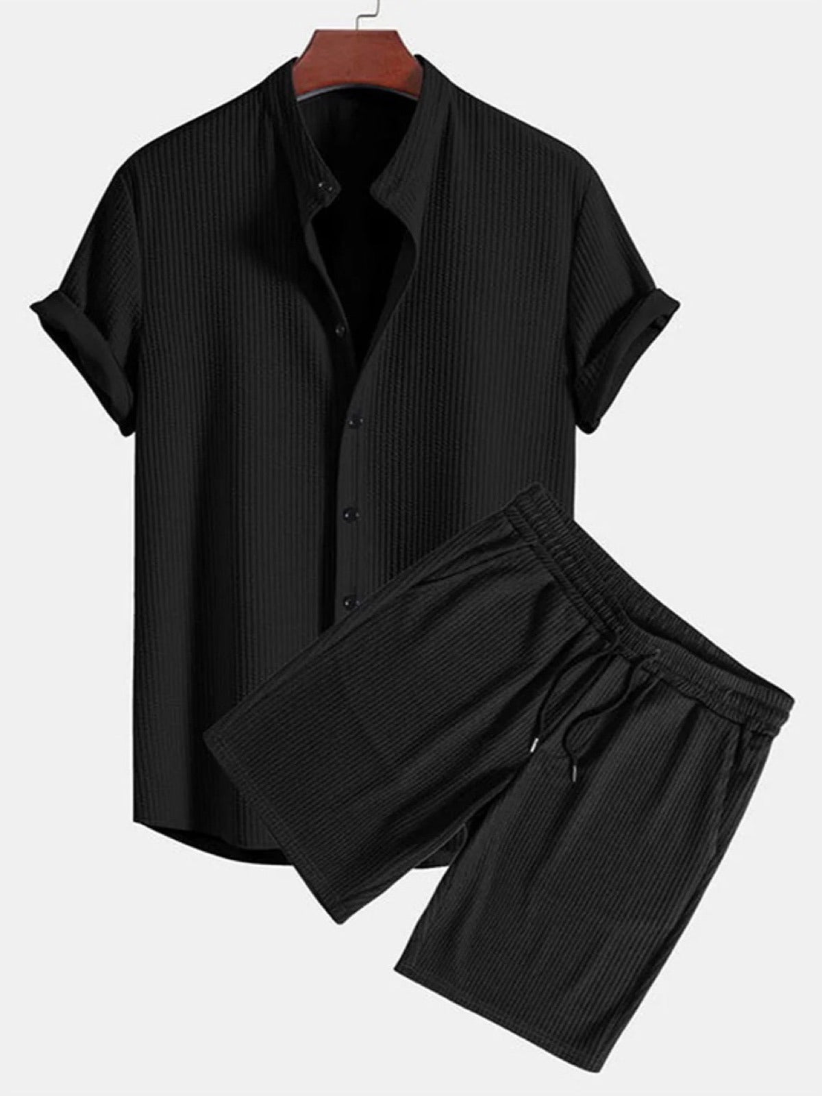 Men's Lyocell Cotton Casual Bermuda Shorts Elastic Waist Summer Shorts product image