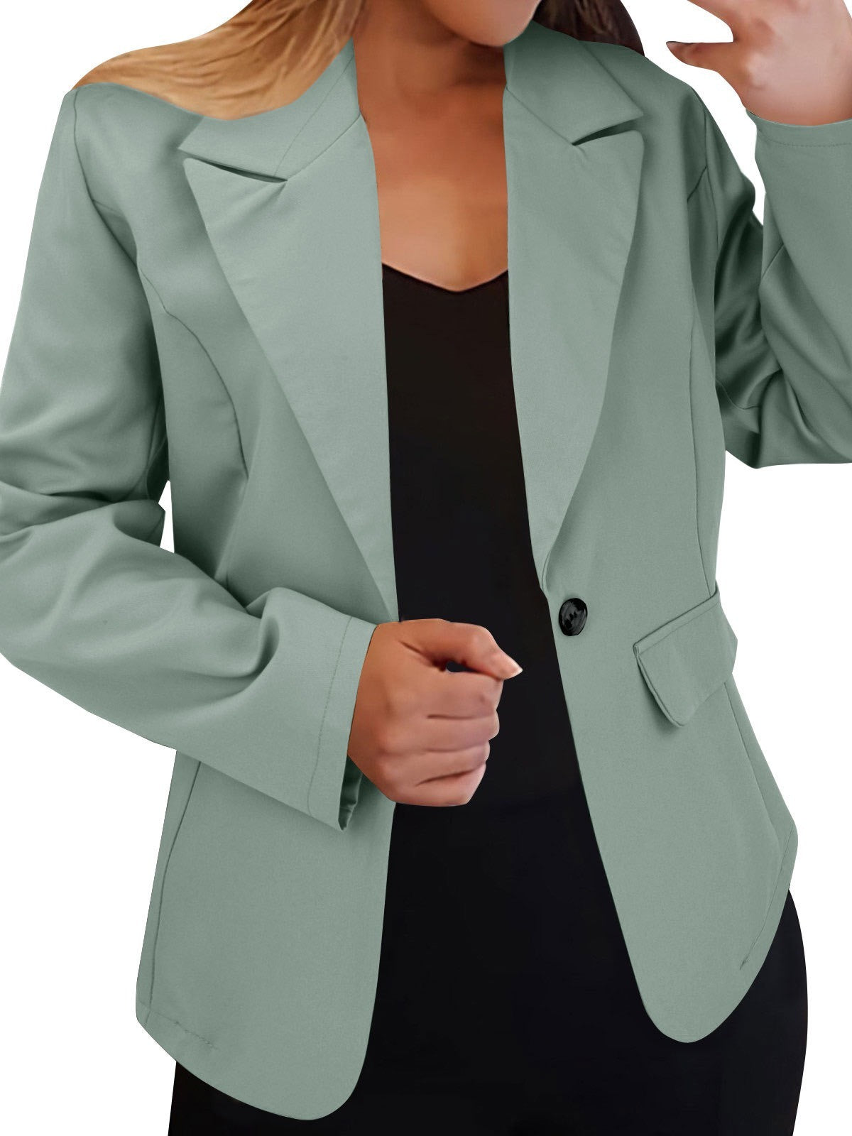 Women's Long Sleeve Open Front Blazer Cardigan Solid Color Casual Jacket product image