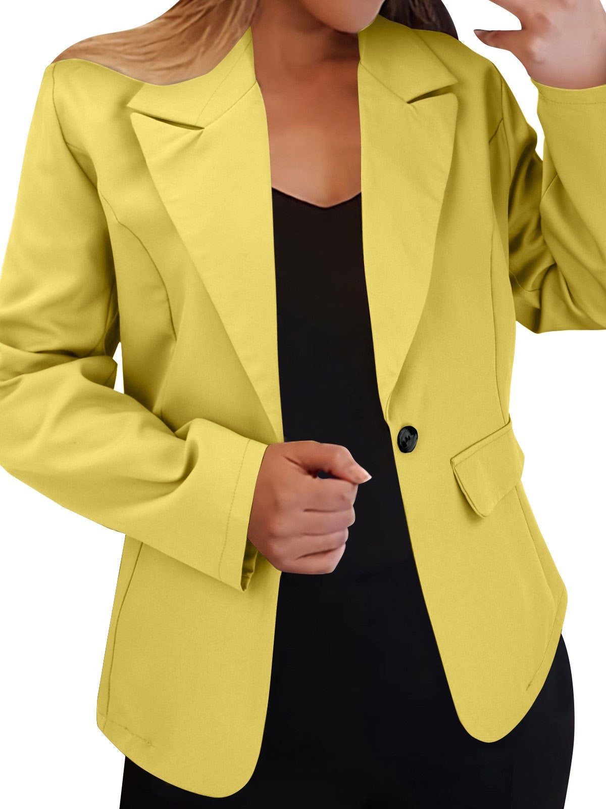 Women's Long Sleeve Open Front Blazer Cardigan Solid Color Casual Jacket product image