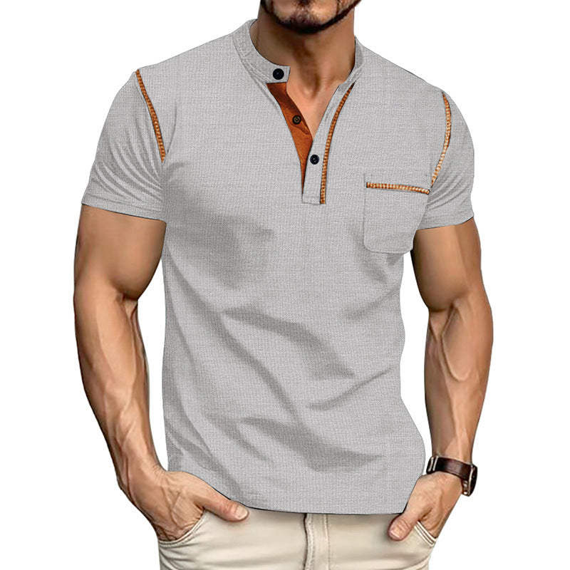 Men's Quick-Dry Henley Short Sleeve T-Shirt product image