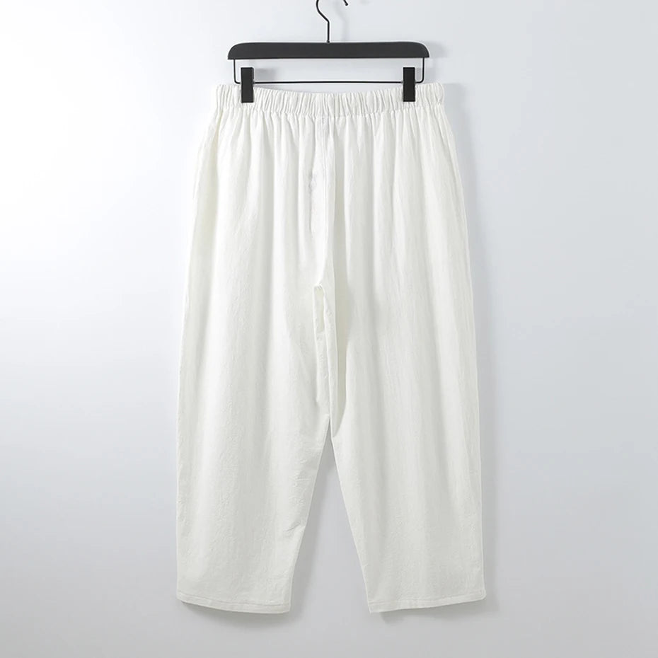 9XL Plus Size Shirts Pants Sets Japan Style Cotton Linen Kimono Suits Man Big Size Summer Shirts and Pants Sets 8XL 7XL